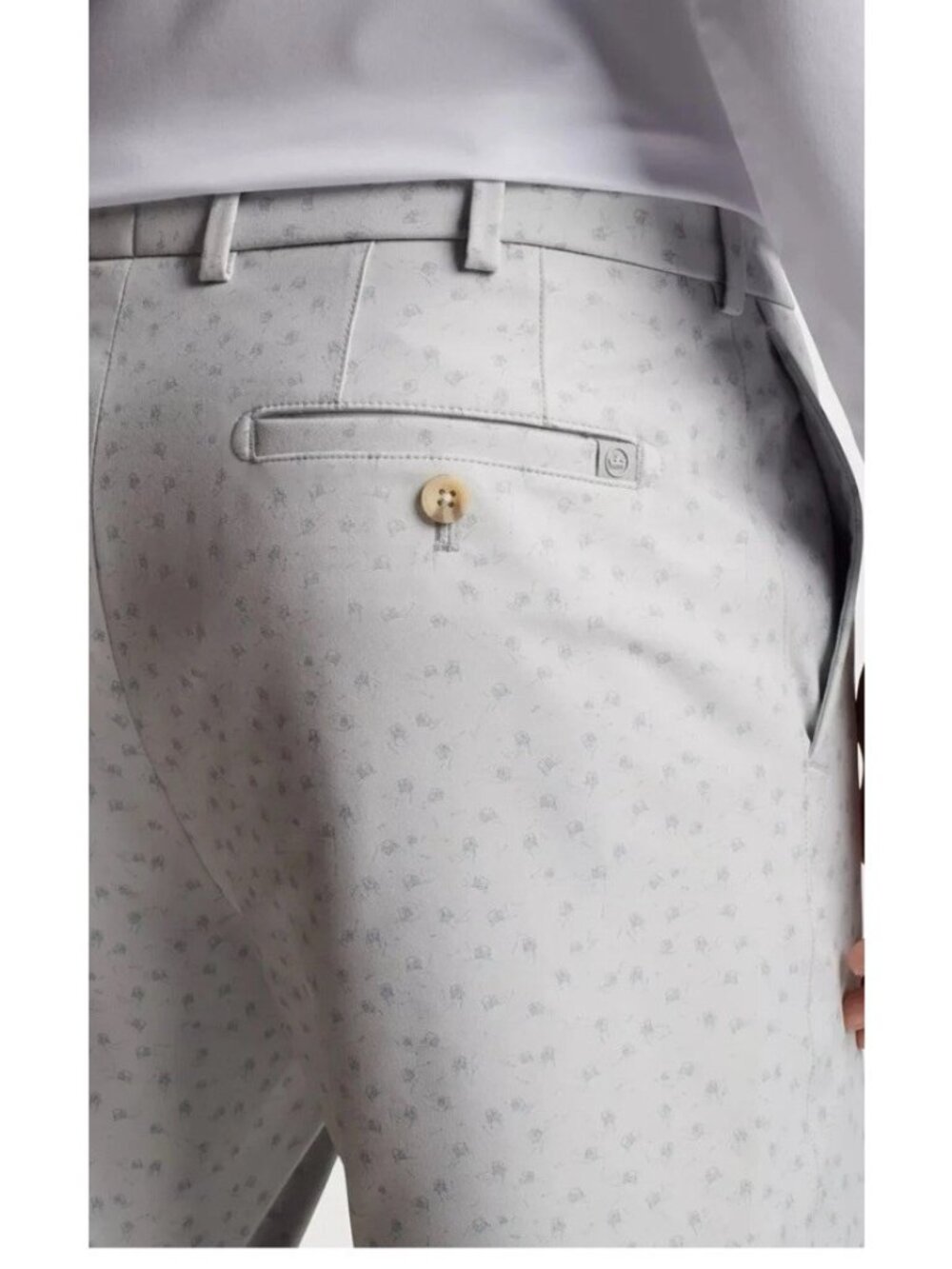 PETER MILLAR GOLF SALEM CARTS PERFORMANCE Flat Front Shorts, 36 GREY - Picture 4 of 10